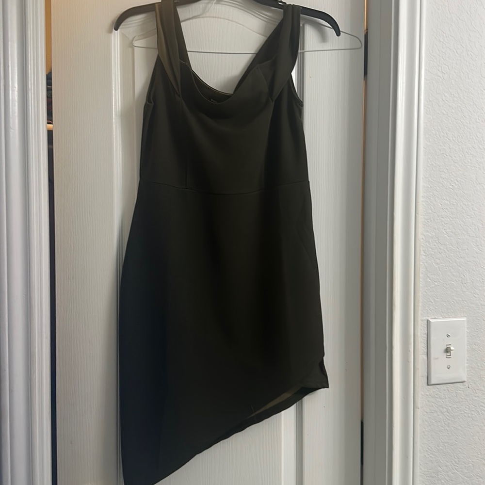 Green off the shoulder dress